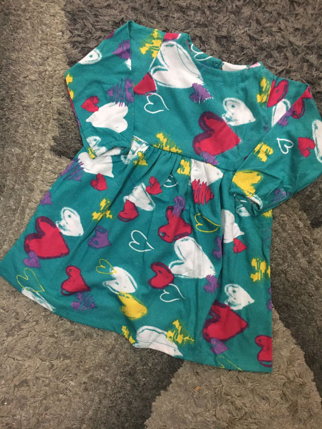 Kids Girls Summer Full Sleeves 2-6 Year Hearts Floral