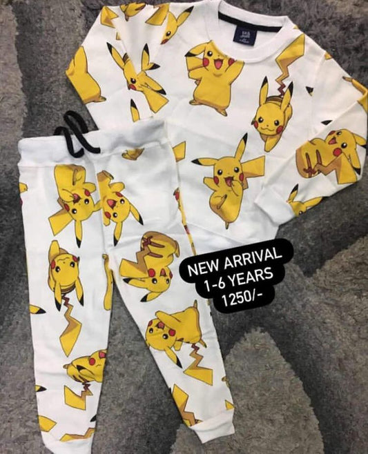 Kids Girls Boys Fleece Winter 2023 Suit Pikachu 1-10 Year