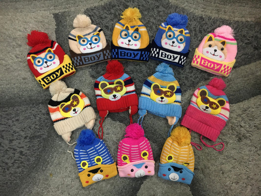 Kids Infant Branded Woolen Winter Caps (Random Any 5 )