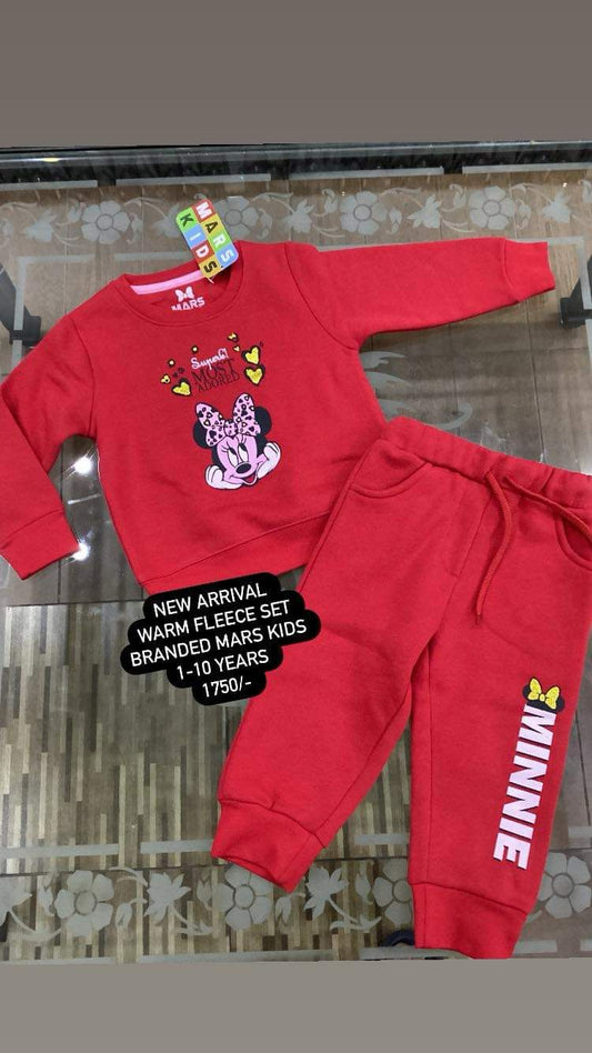 Kids Girls Winter GALA Fleece Warm Track Suit Minnie Red