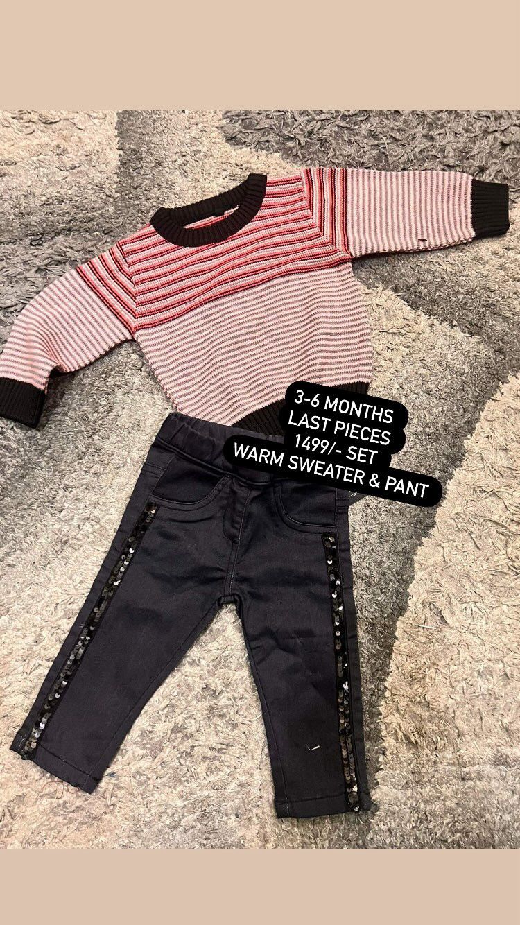 Kids Infant  Daily Deal Winter Gala 3-6 Months Sweater with Jeans Denim Winter Gala