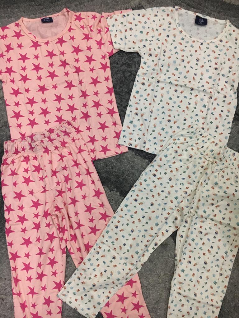 Kids Girls Summer Pack of 2 Branded Trouser with Shirt suite 5-6 Year
