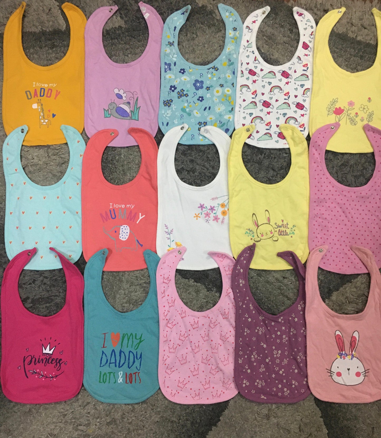 Kids Infant Original Minnie Minors Packs of 2,4,6,8 and 10 Long Bibs Girls