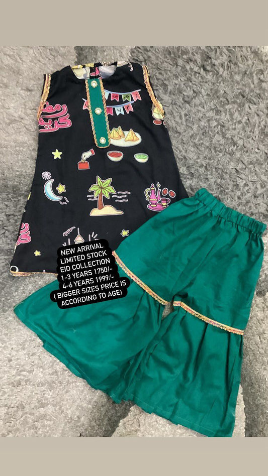 Kids Girls Summer Eid Collection 2024 2 Piece Suit Cotton Lawn Stuff Branded