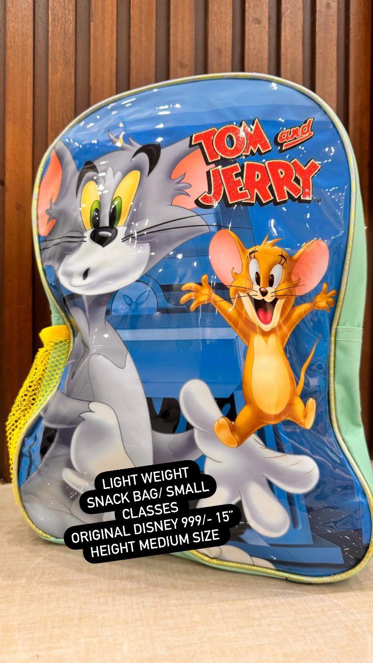 Kids Girls Boys Snack Bag Pack High Quality Single Zipper 15 Inch Tom & Jerry