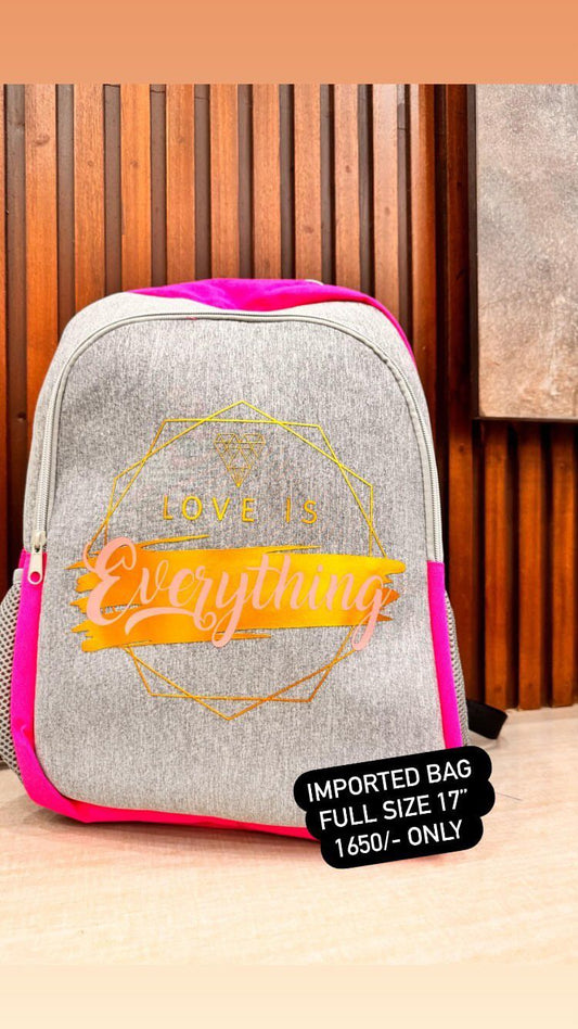 Kids Girls Boys Snack Bag Pack High Quality Double Zipper 17 Inches Love is Everything