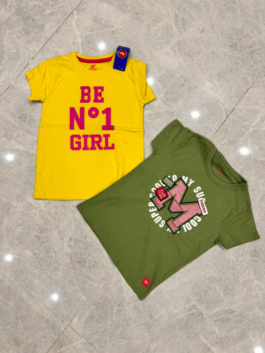 Kids Girls Summer Sale 4-5 Year Pack of 2 Shirts Branded Imported