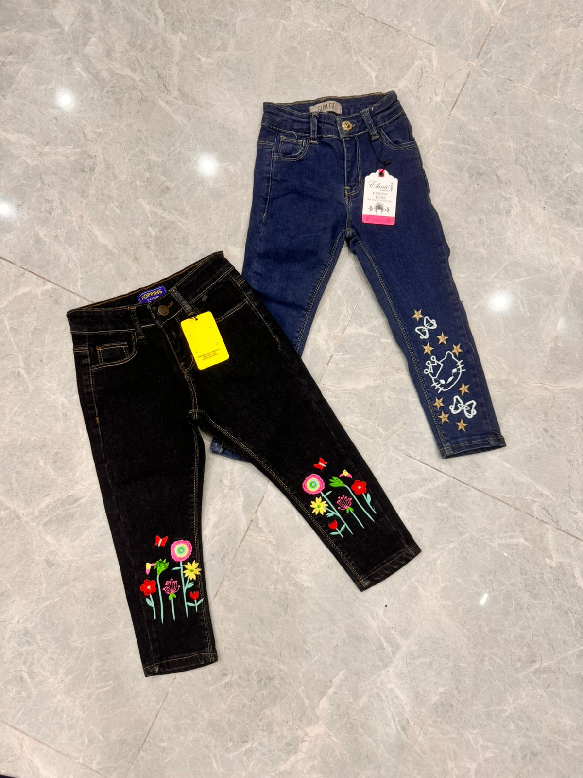 Kids Girls Summer Sale 2-3 Year Pack of 2 Branded Jeans