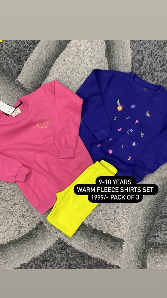 Kids Girls Boys Winter Fleece Warm Original Imported Branded Shirts with Tights