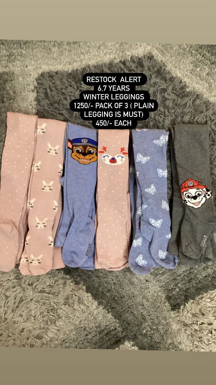 Kids Girls Boys Winter Sale Branded Imported Pack of 3 Leggings