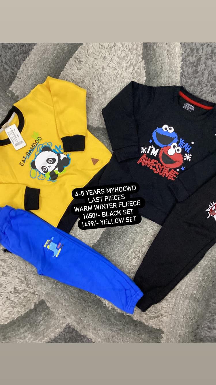 Kids Boys Winter Fleece Warm Shirts and Trouser Imported Brand