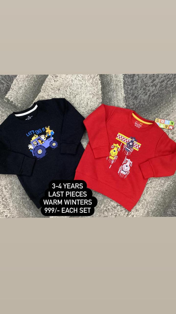 Kids Boys Winter Fleece Warm Shirt Imported Brand