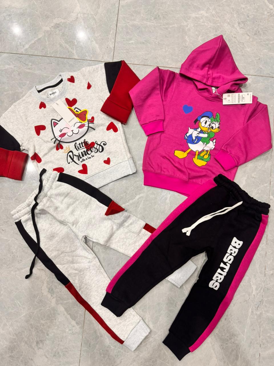 Kids Girls Winter Warm Fleece Track Suit Imported Branded