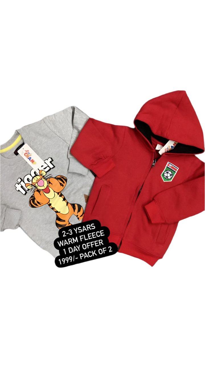 Kids Boys Winter Warm Deal 2-3 Year Pack of Hoodie with Shirt