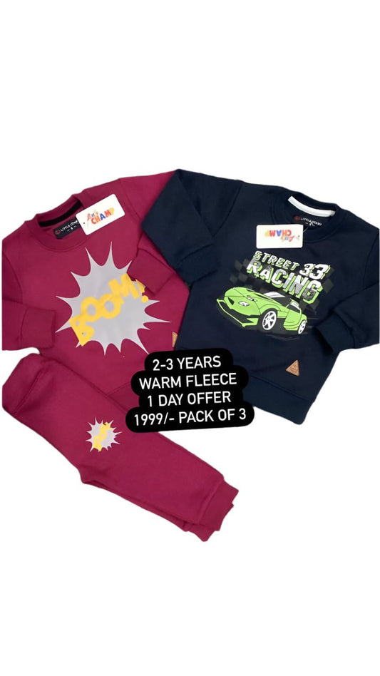 Kids Girls Boys Winter Warm Deal 2-3 Year Pack of 2 Shirt with Trouser