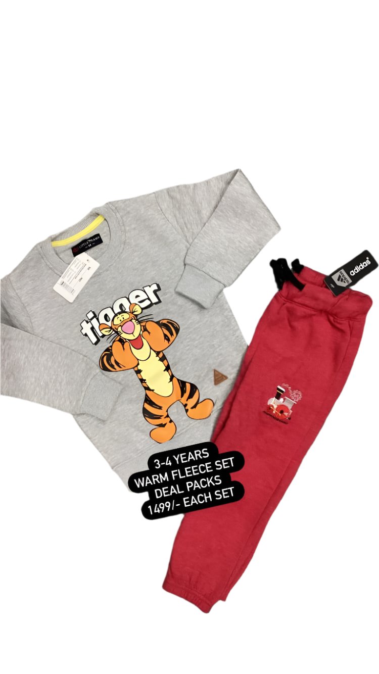 Kids Boys Winter Warm Deal 3-4 Year Pack of Shirt with Trouser Deal