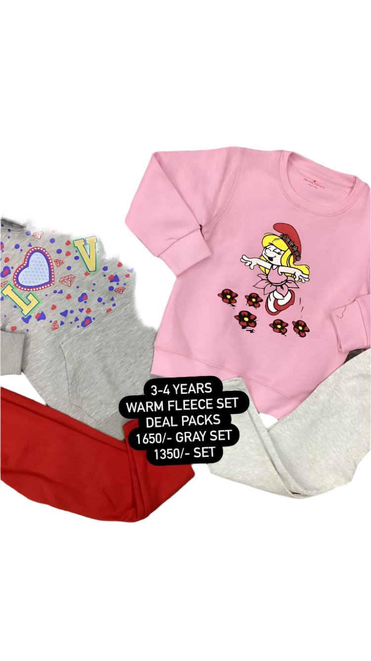 Kids Girls Winter Warm Deal 4-5 Year Pack of 2 Hoodie Shirt with Tights