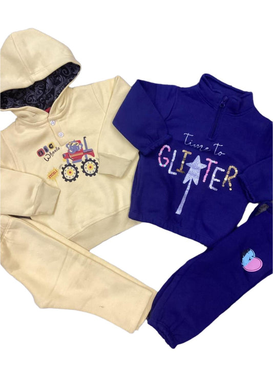 Kids Girls Winter Sale Fleece Warm Branded Imported Shirt and Trouser