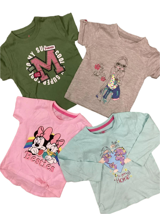 Kids Giirls Summer Deal 12-18 Months Pack of 4 Shirts