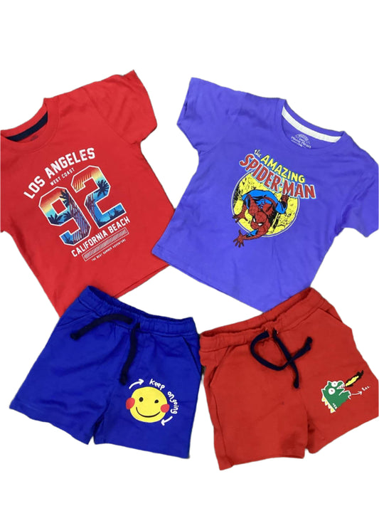 Kids Boys Summer Deal 12-18 Months Pack of Shirts with Shorts