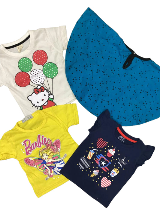 Kids Girls Summer Deal 12-18 Months Pack of 4 Shirts