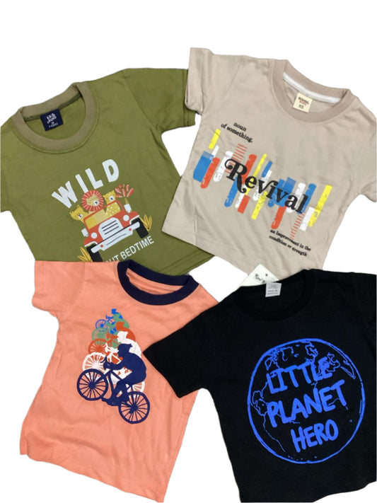 Kids Boys Summer Deal 12-18 Months Pack of 4 Shirts