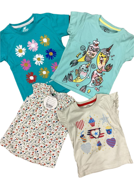 Kids Girls Summer Deal 12-18 Months Pack of 4 Shirts