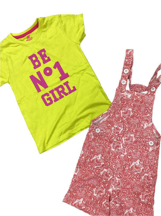 Kids Girls Summer Branded Shirt and Dangree 4-5 Years