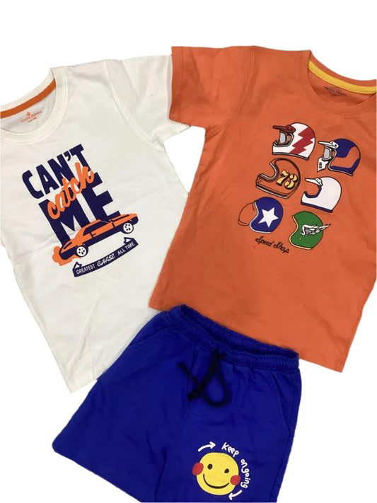 Kids Boys Summer Branded Shirts and Shorts 4-5 Years Pack of 3