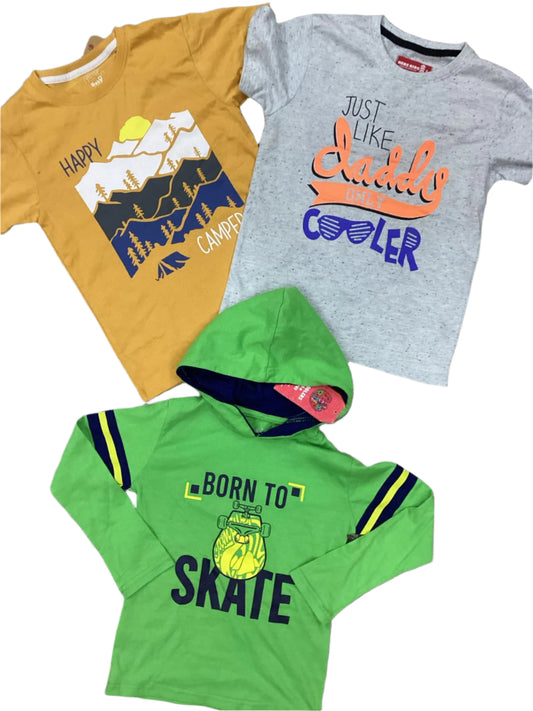 Kids Boys Summer Branded Shirts and Short 5-6 Years Pack of 3