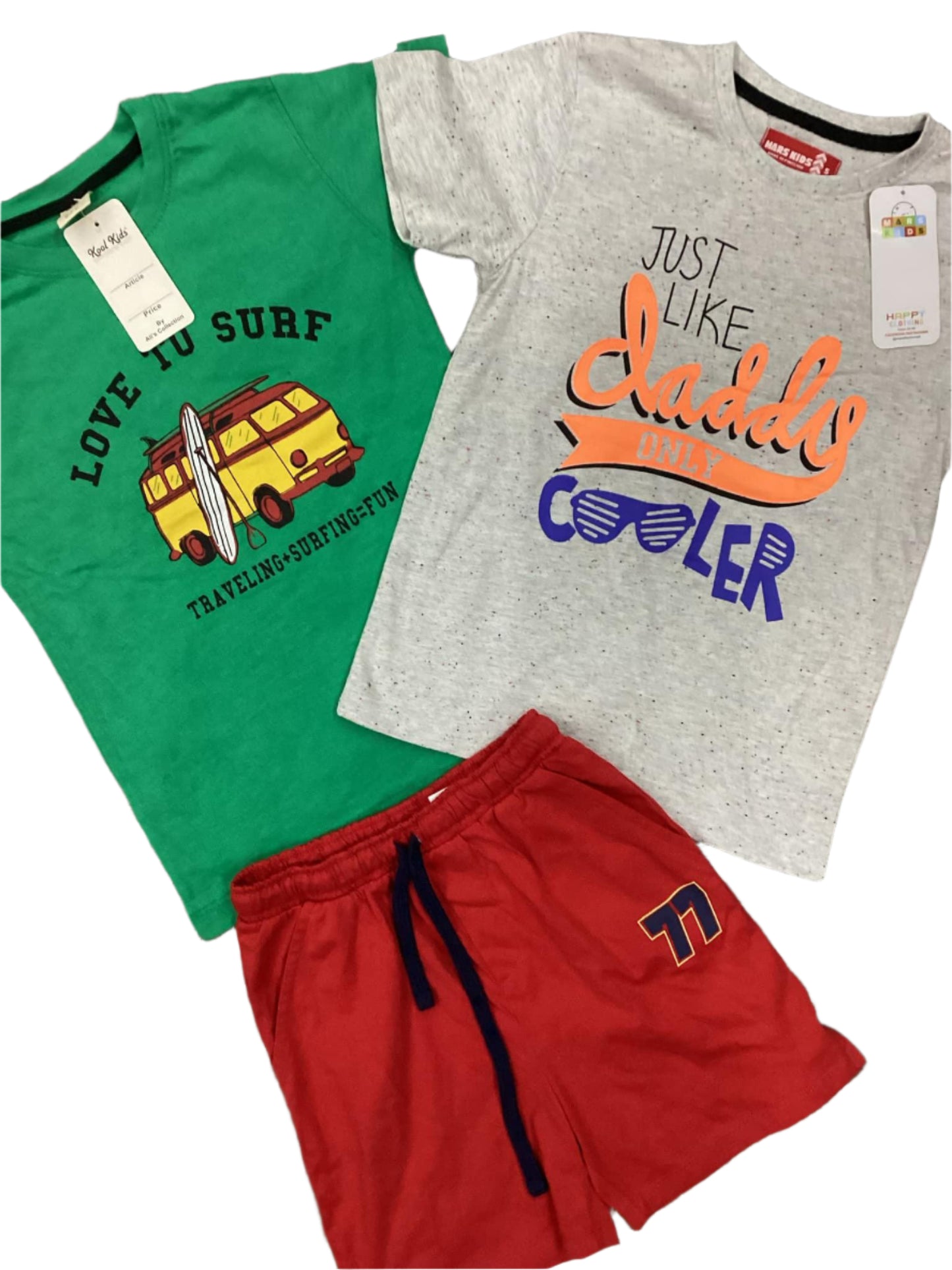 Kids Boys Summer Branded Shirts and Short 5-6 Years Pack of 3