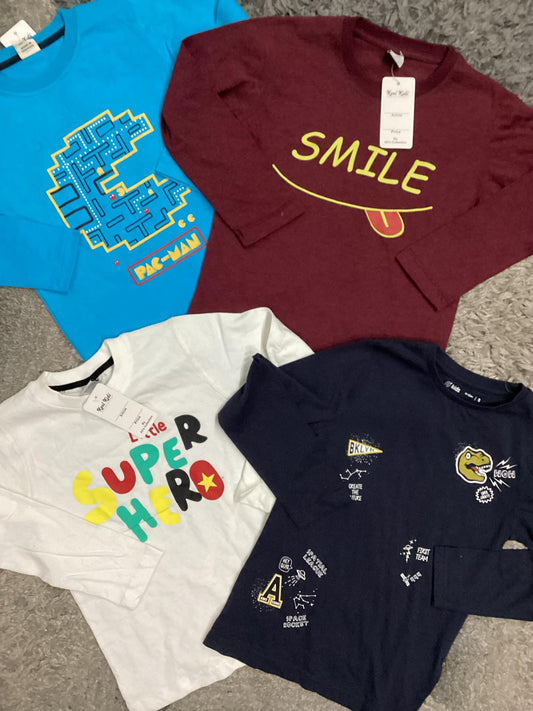 Kids Boys Summer Branded Shirts 5-6 Years Pack of 4