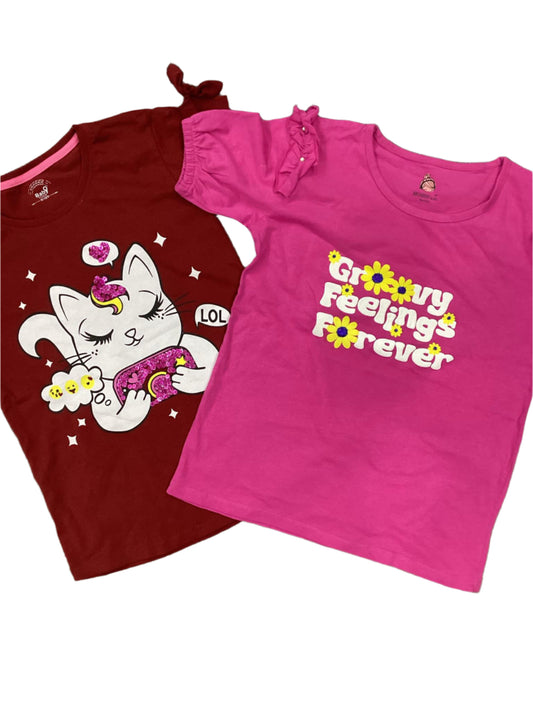 Kids Girls Summer Branded Shirts 9-10 Years Pack of 2