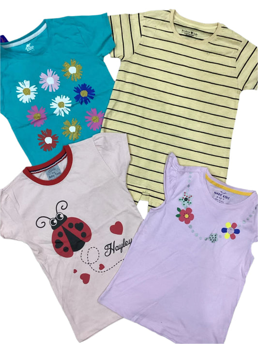 Kids Girls Summer Branded Shirts 9-10 Years Pack of 4