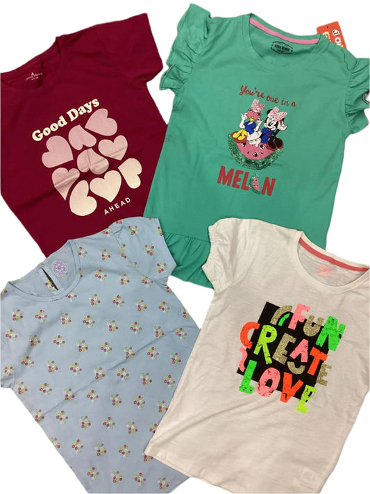 Kids Girls Summer Branded Shirts 9-10 Years Pack of 2