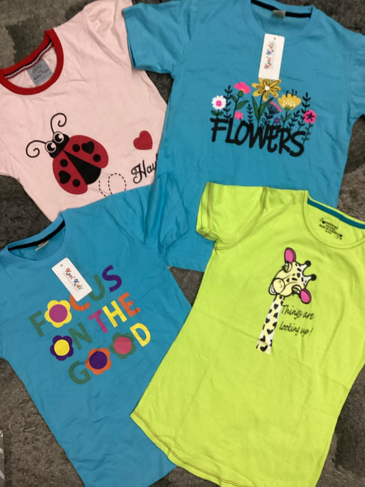 Kids Girls Summer Branded Shirts 9-10 Years Pack of 4