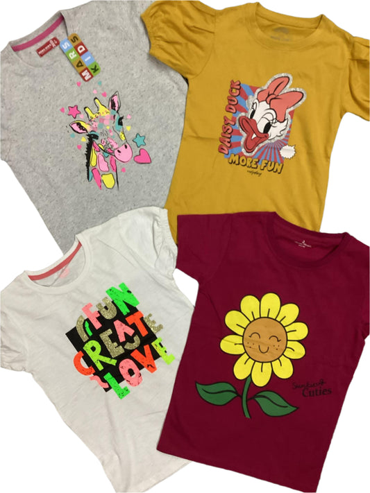 Kids Girls Summer Branded Shirts 9-10 Years Pack of 2