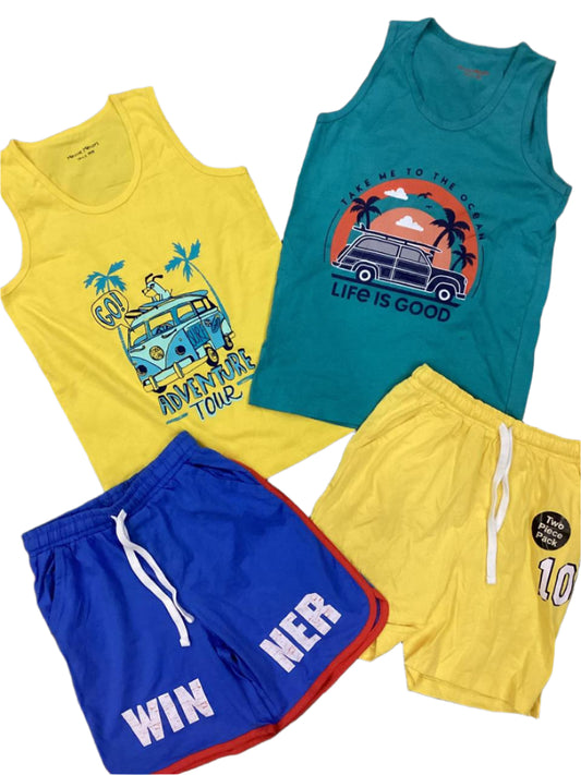 Kids Boys Summer Branded Shirts and Shorts  7-8 Years