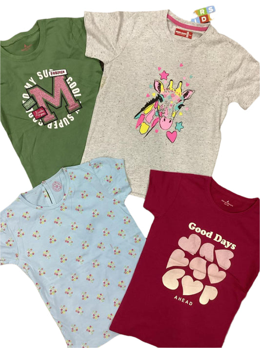 Kids Girls Summer Branded Shirts 7-8 Years Pack of 2