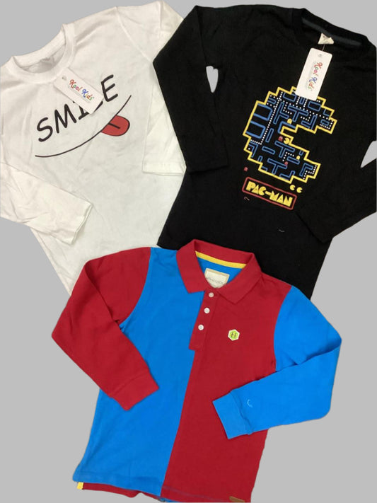 Kids Boys Summer Branded Shirts 7-8 Years Pack of 3