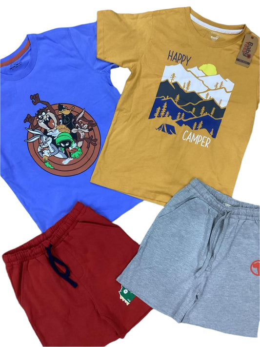 Kids Boys Summer Branded Shirts 7-8 Years Pack of 4