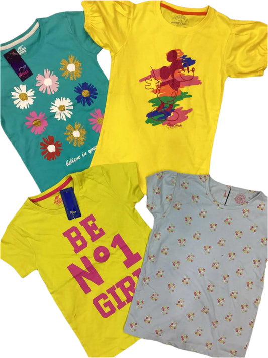 Kids Girls Summer Branded Shirts 6-7 Years Pack of 2