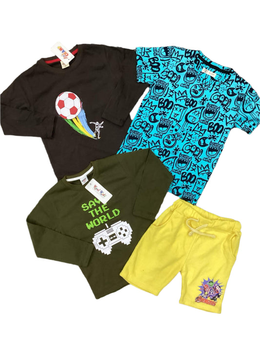 Kids Boys Summer Deals 4-5 Years Shirts and Shorts