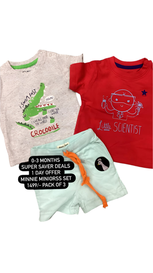 Kids Boys Sale New Arrivals Infant Deals Pack of 3 Shirt with Short Deal