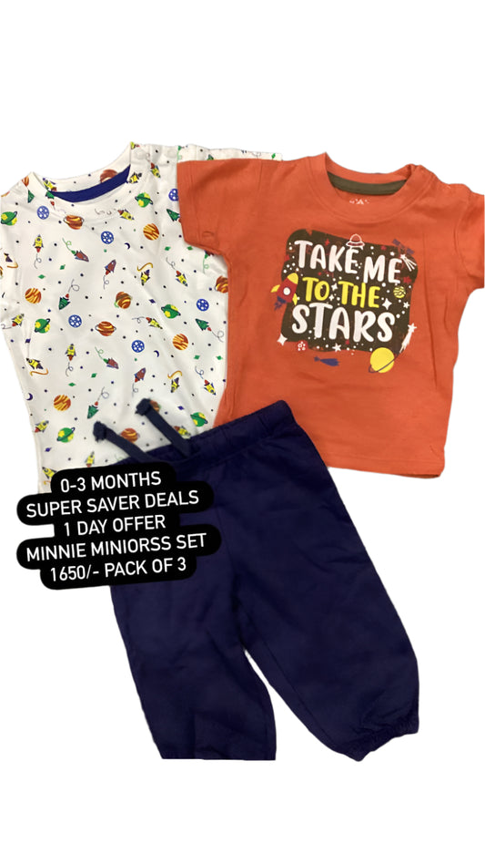 Kids Boys Sale New Arrivals Infant Deals Pack of 3 Shirt with Trouser Deal