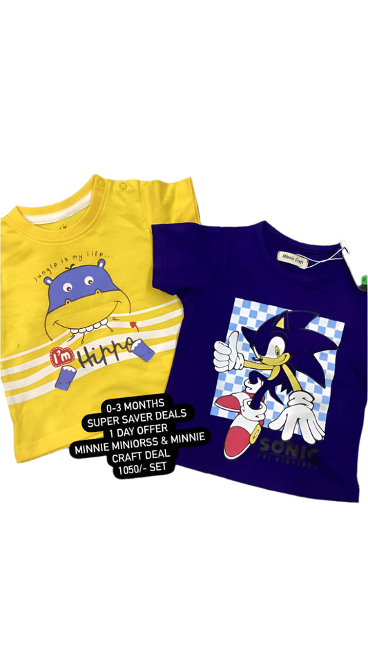 Kids Boys Girls Sale New Arrivals Infant Original Minnie Minors Pack of 2 Shirts