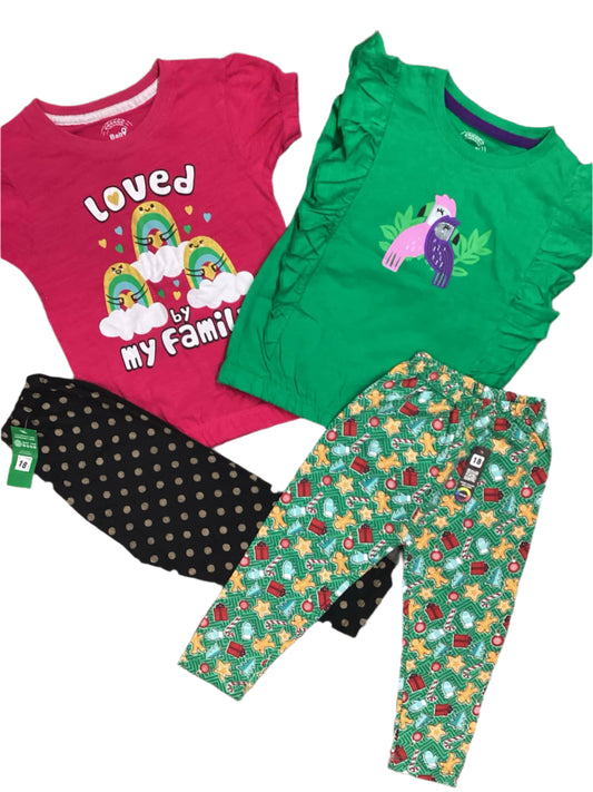 Kids Girls Summer Deal 2-3 Year Pack of 2 Shirt with Tights