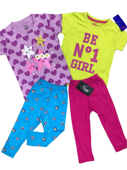 Kids Girls Summer Deal 2-3 Year Pack of 2 Shirt with Tights