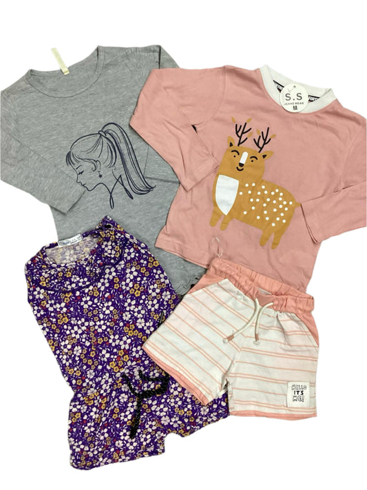 Kids Girls Summer Deal 2-3 Year Pack of 4 Shirts with One Short