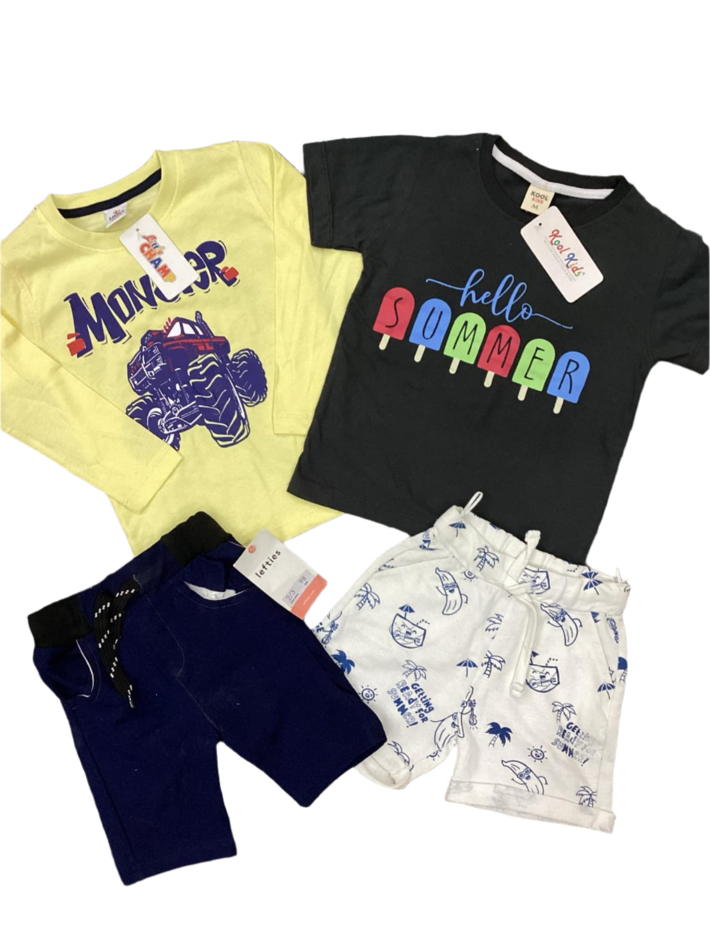 Kids Boys Summer Deal 2-3 Year Pack of 2 Branded Shirt with Shorts